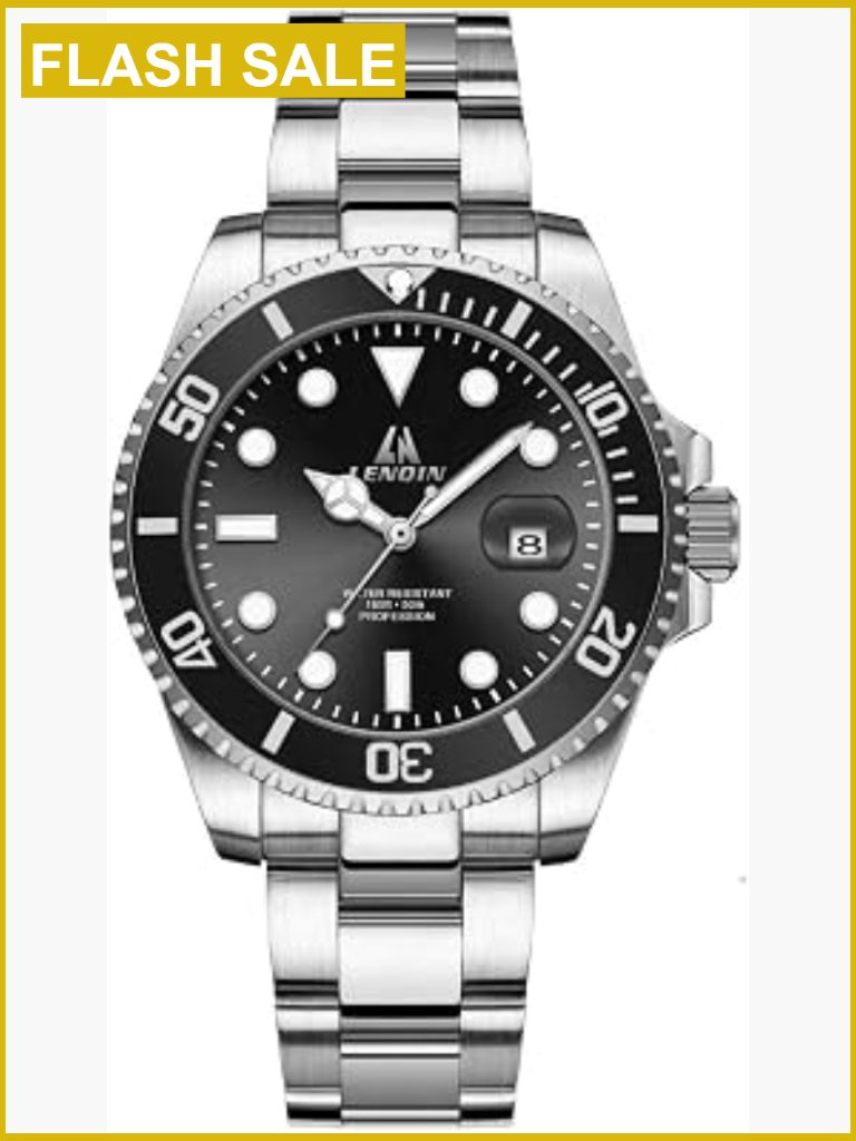 Mens Stainless Steel Analog Quartz Watch With Date  Luminous Dial
